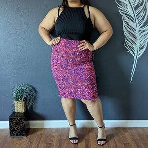 LulaRoe Pattern Cassie Purple Floral Skirt